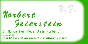 norbert feierstein business card